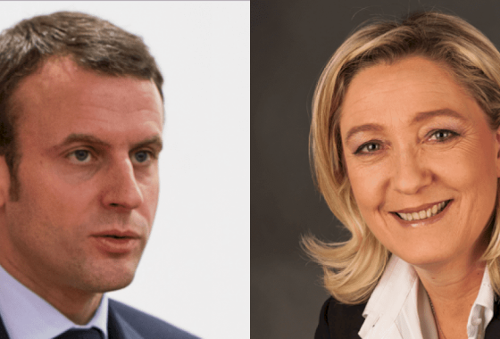 Macron i gcoinne Le Pen sa dara babhta de thoghchán na Fraince