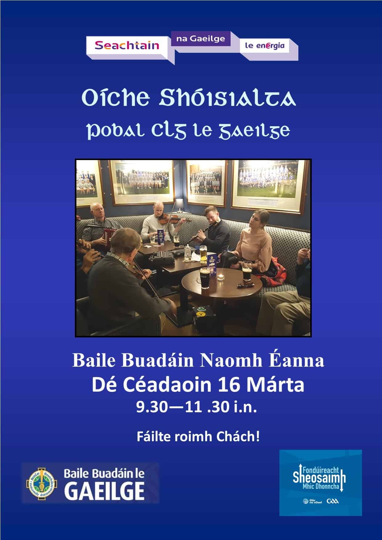 Oíche Shóisialta Pobal CLG le Gaeilge