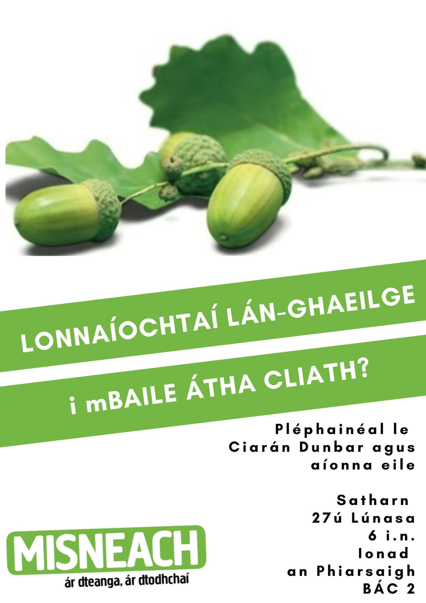Lonnaíochtaí Lán-Ghaeilge i mBÁC?